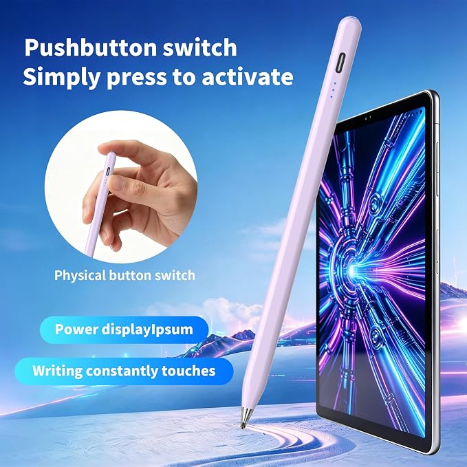 Galaxy Tab A11+ Stylus Pen for Samsung Table A11/A9+/A9 Drawing Stylus for Android Tablets Precise Writing PencilFast ChargingAuto SleepButton on/Off (Black)