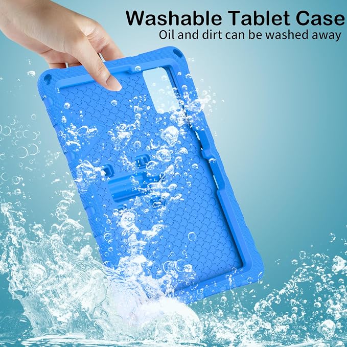 for Samsung Galaxy S9/S9FE/S8/S7 11 Butterfly Wings Kickstand Kids Girl Tablet Case EVA Material Light Weight Shockproof Kids Case for Lenovo M11 Xiaomi PDA 5/6 Redmi Pad SE (Blue)
