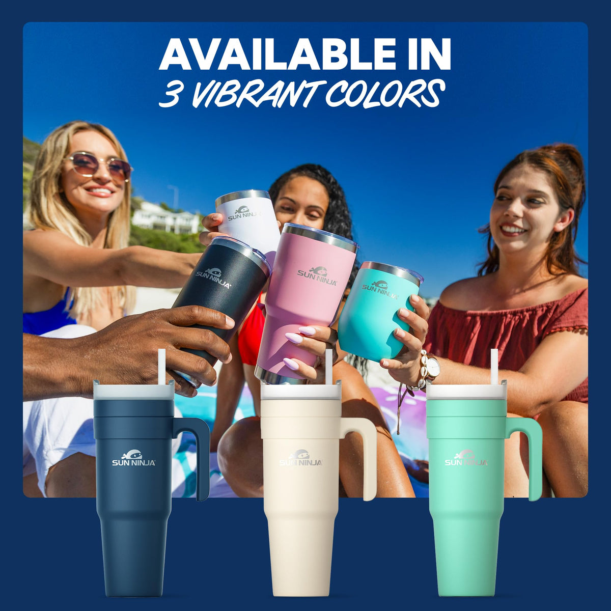 SUN NINJA - 40oz Tumbler - Navy Blue
