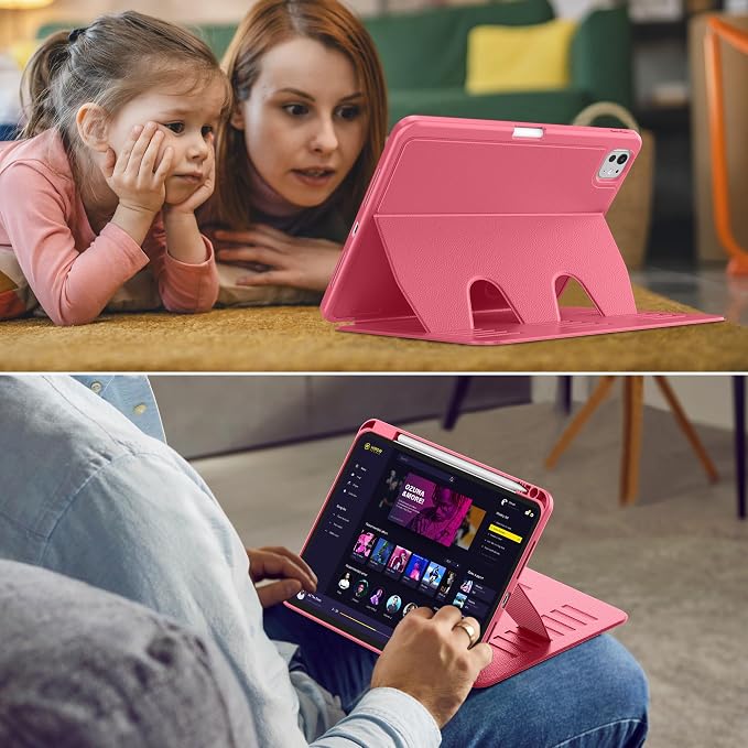 VIKESI Case for iPad Pro 11 inch (M5/M4) 2025/2024Multiple Angles Magnetic Stand CoverShockproof BackPencil Holderand Auto Sleep/WakeBlack