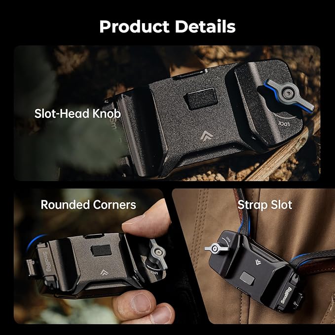 SMALLRIG Universal Three-in-One Camera Clip Kit, Quick Release System, Backpack Clamp for Mirrorless/DSLR, for Action Cameras, for DJI Pocket 3, Backpack Strap Clip Kit for Arca-Swiss - 5655