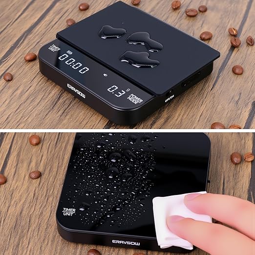 Espresso Coffee Scale with Timer, 0.1g/2kg, USB-C Rechargeable