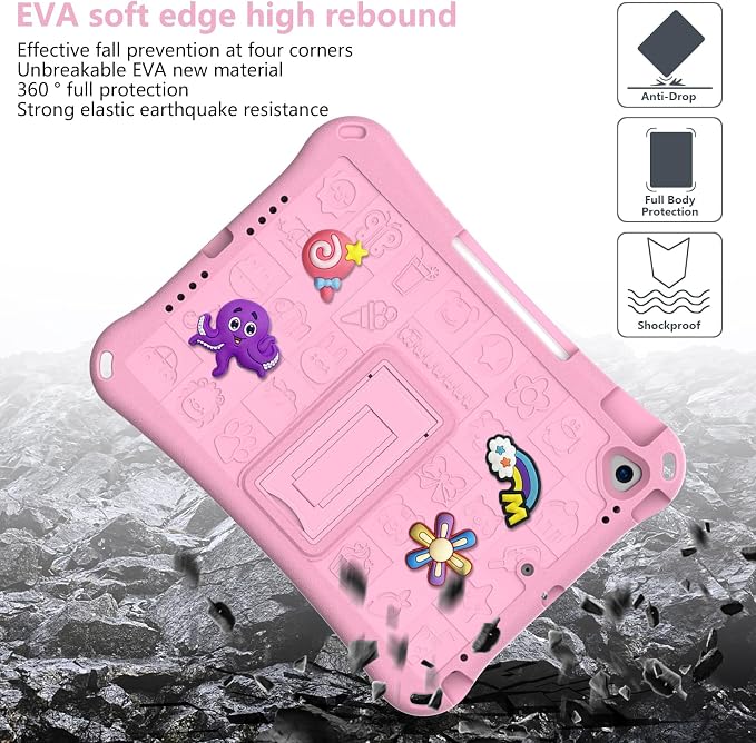 Case for iPad 10.2 Inch 2021/2020/2019/ iPad Pro 10.5 Inch/Air 3rd Gen (2019) Shoulder Strap Kickstand Children Friendly Anti-Scratch Shockproof Case Lightpurple