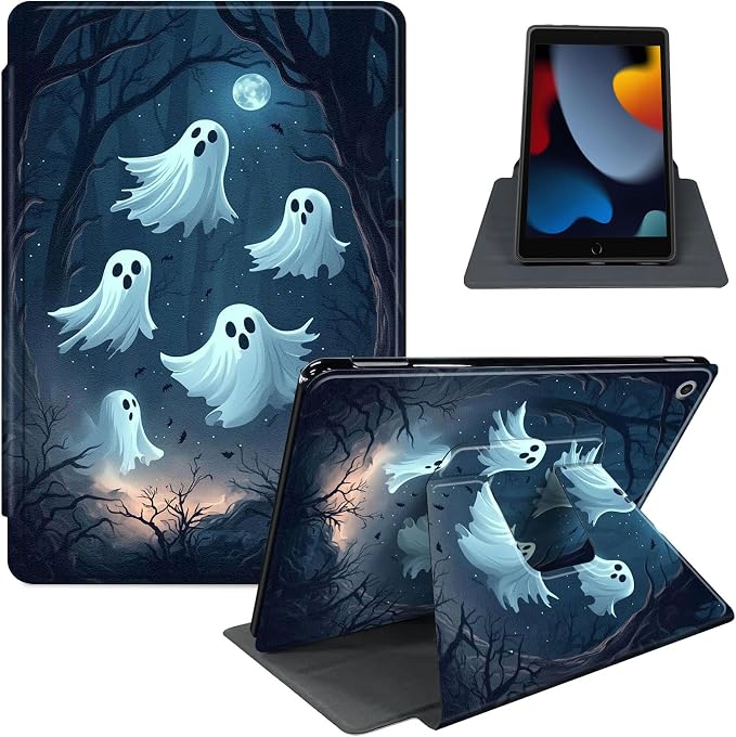 for iPad 11th Generation (A16 2025) 11 / iPad 10th Gen 10.9 2022 Case 360° Rotating PU Leather Stand Cover with Auto Sleep/Wake Shockproof TPU Backl Raccoon Perched