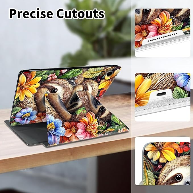 for Samsung Galaxy Tab A9 Plus Case 11 Inch 2024 2023 (SM-X210/X216/X218)360 Degree Rotating Smart Cover Case with Auto Sleep/Wake-Beautiful Highland Cow