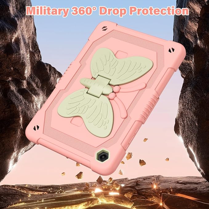 Cover for Samsung Galaxy Tab A11+ Plus/A9+ Plus Case with Screen Protector Galaxy Tab A11+/A9+ 11 inch 2025/2023 Released with Butterfly Stand Shoulder Strap Shockproof case for Kids Girl Colorful