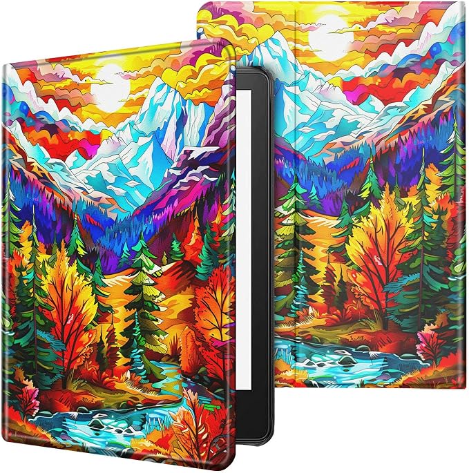 Case for All-New Kindle Paperwhite 12th Generation 7 inch 2024 &amp Kindle Colorsoft Signature Edition 2024 Lightweight Protective PU Leather Smart Stand Cover with Auto Wake Sleep - a Beautiful Gala