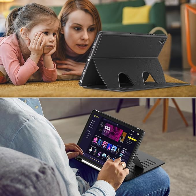 Case for Samsung Galaxy Tab A11+ Plus 11 inch 2026 Model (SM-X230/X236)Multiple Angles Stand CoverSoft BackPencil Holderand Auto Sleep/WakeBlack