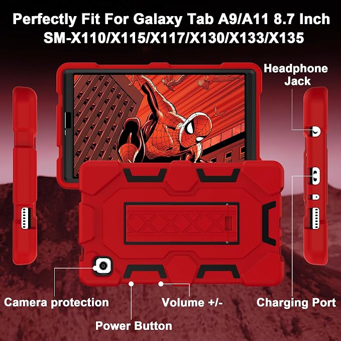 Case for Samsung Galaxy Tab A11+/A11 Plus 11” 2026 Samsung Galaxy Tab A9+/A9 Plus 11” 2024 Model Heavy Duty Shockproof Hard High Impact Protective Case Black