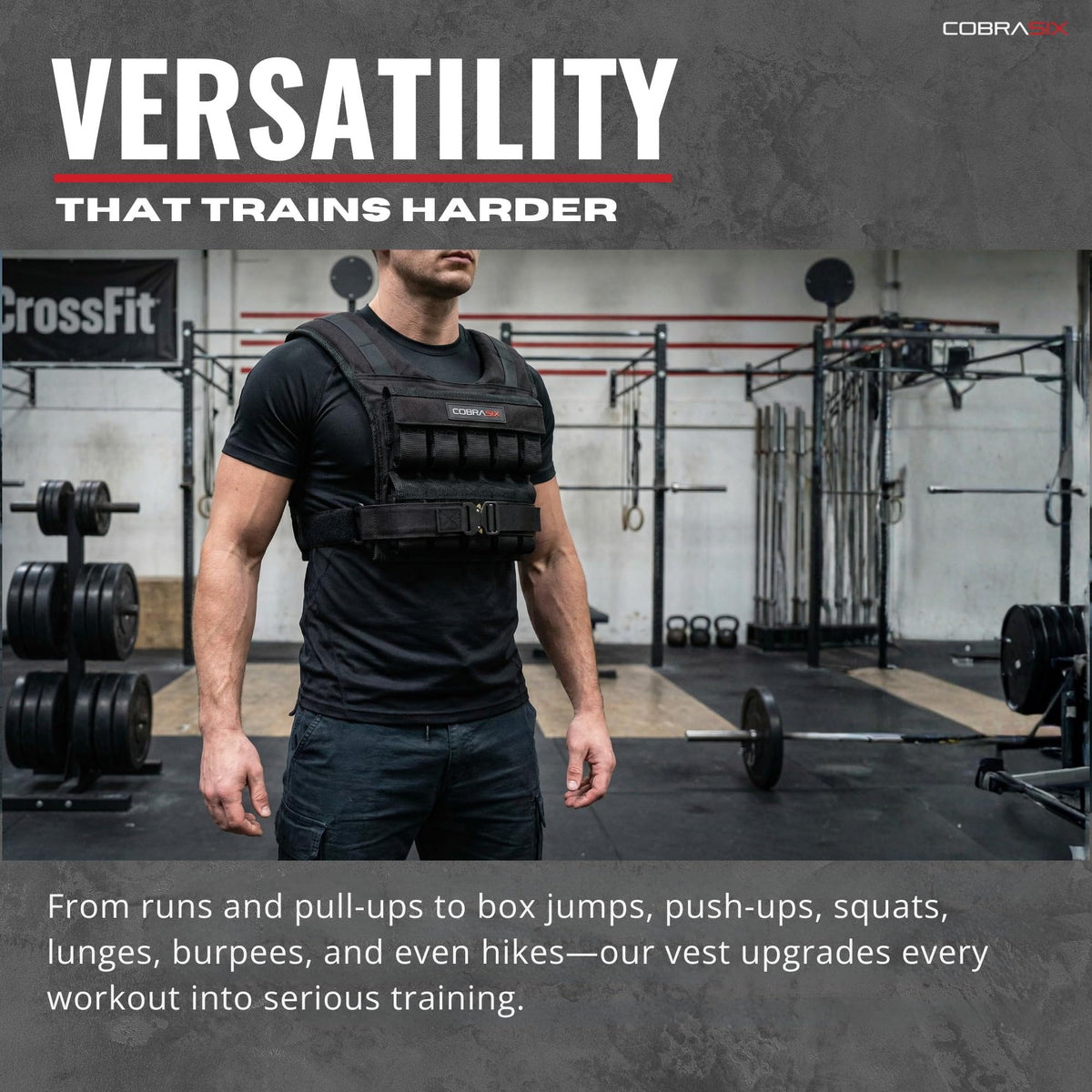 CobraSix 44lb Weighted Vest for Men | Adjustable Strength Training Weight Vest with Removable Iron Weights | Heavy-Duty Weighted Vest for Running, Rucking, Walking, CrossFit & Calisthenics