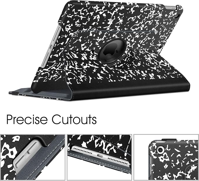 Fintie 360° Rotating Case for iPad 9th / 8th / 7th Generation 10.2 Inch | Swivel Stand Portrait &amp Landscape Viewing Shockproof Cover with Pencil Holder Auto Wake/Sleep Aqua Wave