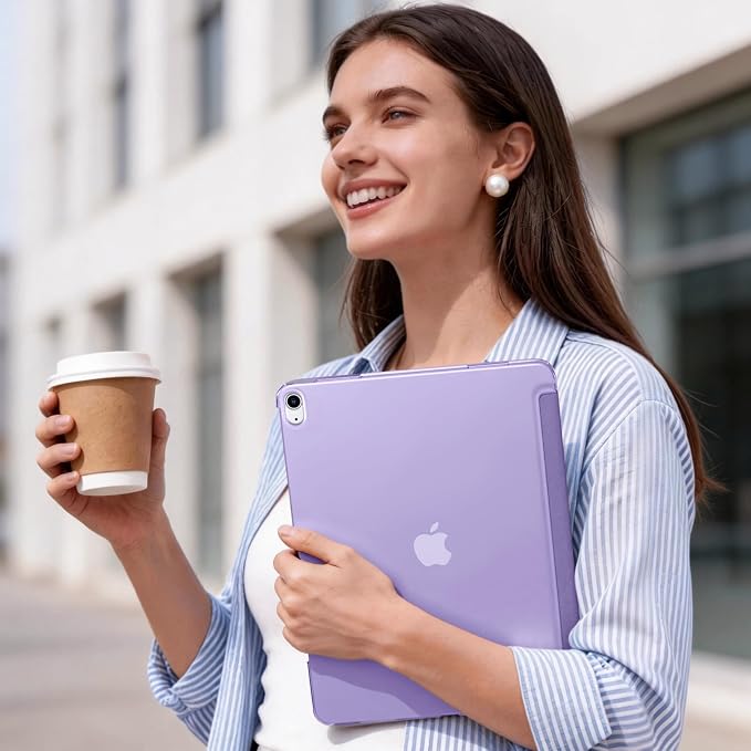 for iPad Air 13 Inch Case M4/M3/M2(2026/2025/2024) Lavender | Slim Trifold Stand Protective Cover with Translucent Hard Back for iPad Air 13 Case Support Touch ID Auto Wake/Sleep