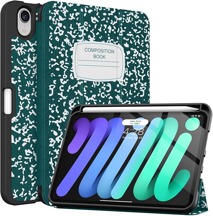 Soke Case for iPad mini (A17 Pro) 7th/ 6th Generation (Book Wine) | Built-in Apple Pencil Slot fit iPad Mini 2024 and 2021 8.3 inch Auto Sleep/Wake
