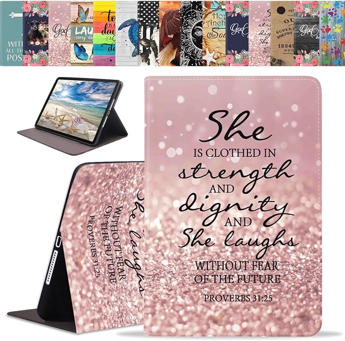 Case for iPad (A16) 11th Generation 11 Inch 2025 iPad 10th Generation 10.9 Inch 2022 Slim PU Leather Folio Smart Cover with Stand &amp Auto Wake/Sleep Bible Verse Psalm 46:10