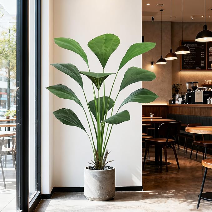 Artificial Palm Tree Faux Joey Palm Tree, 5FT Tall Tropical Areca Floor Plant in Pot Indoor and Outdoor Fake Palm Trees for Home Bathroom Porch Outside Patio Decor