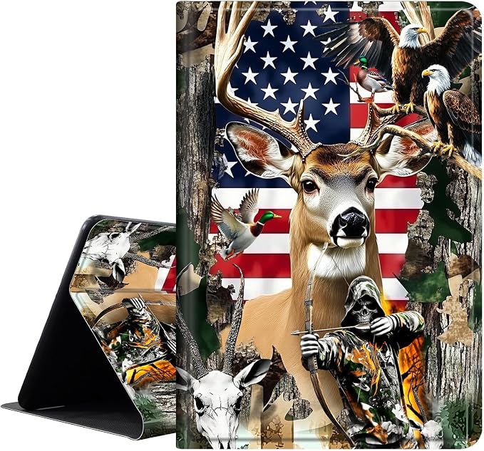 Case for All-New 7 Kindle Paperwhite 12th Gen 2024 &amp Kindle Colorsoft Signature EditionPU Leather Cover with Auto Sleep Wake FeatureAmerican Flag Eagle