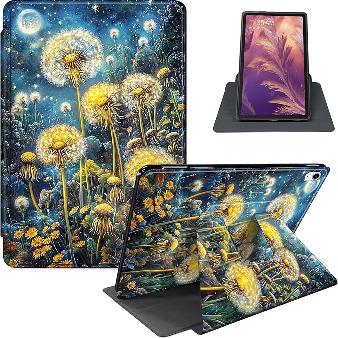 for iPad 11th Generation (A16 2025) 11 / iPad 10th Gen 10.9 2022 Case 360° Rotating PU Leather Stand Cover with Auto Sleep/Wake Shockproof TPU Backl Two Dragons Fighting