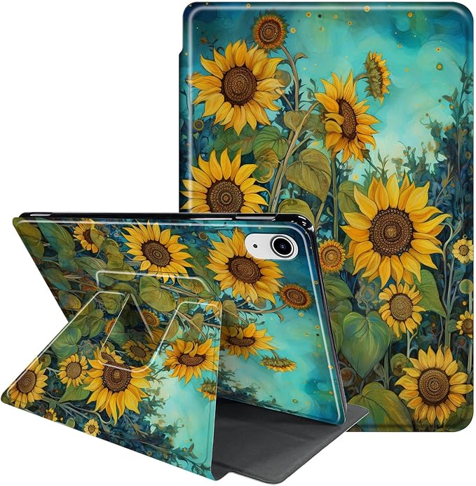 for iPad 9th Generation Case (2021)/8th Gen (2020)/ 7th Gen (2019) 10.2 Inch-360 Degree Rotating Multi-Angle Viewing Protective Cover with Auto Sleep/Wake-Art Mandala Flower