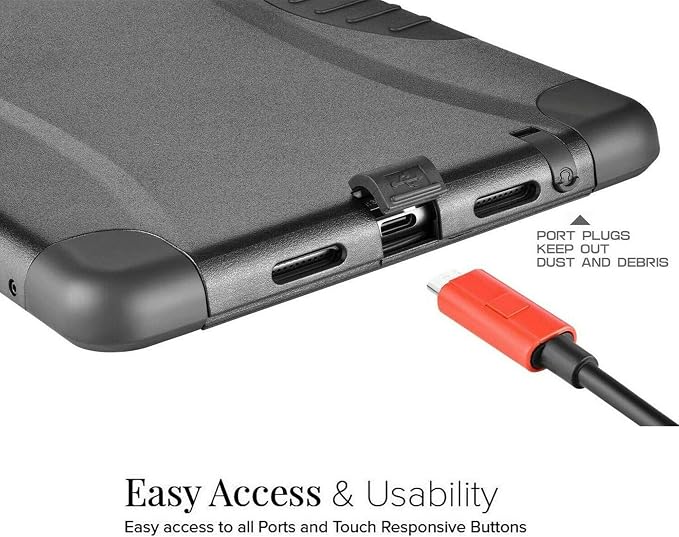 Verizon Rugged Case with Built-in Screen Protector for ASUS ZenPad Z8s 7.9 inch Tablet - Black