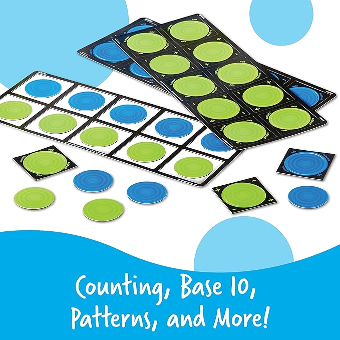 Learning Resources Giant Magnetic Ten Frame Set - Math Manipulatives, Teacher Supplies, Back to School, Ages 5+
