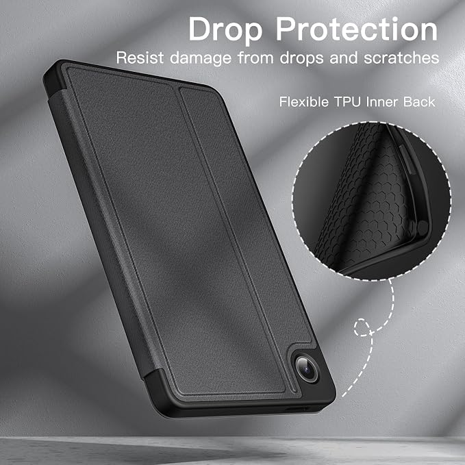 JETech Folio Case Cover for Samsung Galaxy Tab A9 8.7 Black | Multi-Angle Stand Cover Slim Protective Cover Auto Wake/Sleep