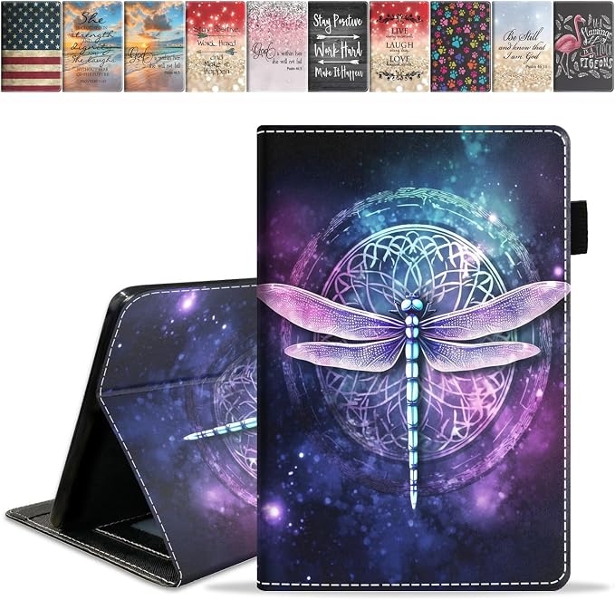 Case for Amazon Kindle Fire HD 8/Fire HD 8 Plus Tablet (12th/10th Generation 2024/2022/2020 Release) Slim PU Leather Cover with Card Slot &amp Auto Wake/Sleep African American Women