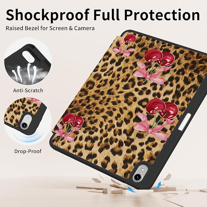 Case for iPad 11th Generation A16 Chip (2025) iPad 10th Generation Case 10.9-inch (2022) Trifold Stable Stand Protective Soft TPU Back Cover with Pencil Holder Black