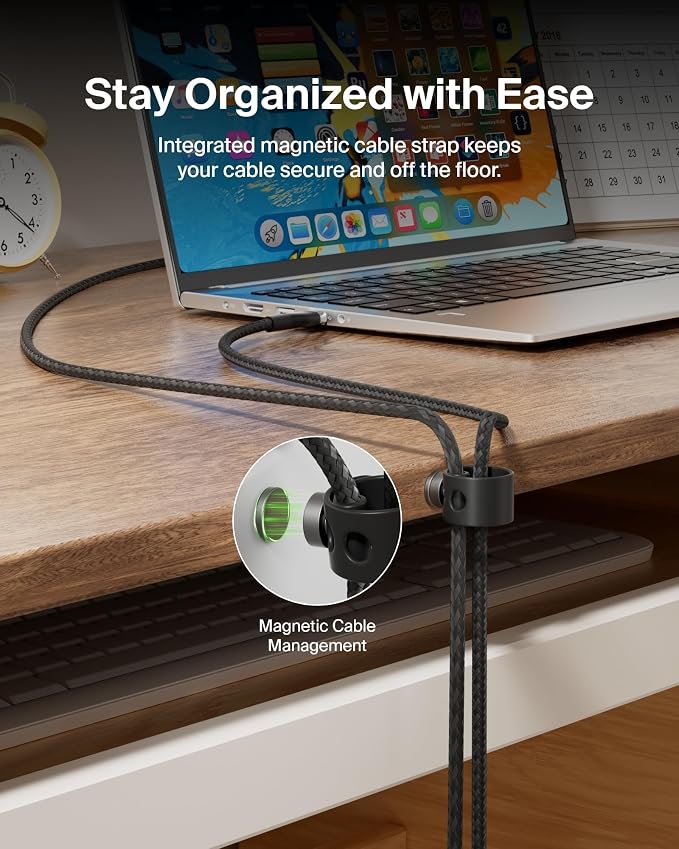 Belkin USB A to USB C Cable 6.6ft iPhone Charger Cord | soft-touch silicone finish includes cable clip iPhone 17 Samsung Galaxy S25 Pixel 9 Nintendo Switch 2 everyday cable