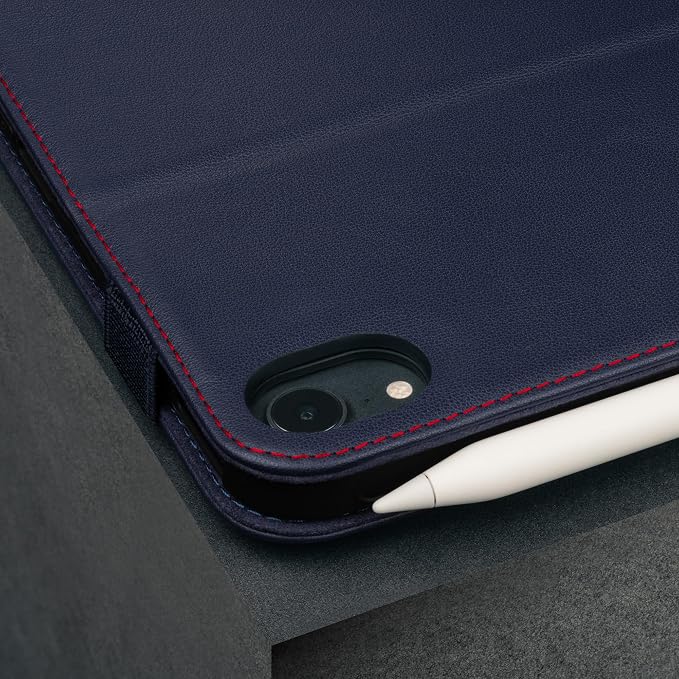 TORRO Case Compatible with iPad mini 7/6 – Genuine Leather iPad mini 7th / 6th Generation (2024/2021) Cover with Stand Function Apple Pencil Connectivity and Wake Sleep Function (Black)