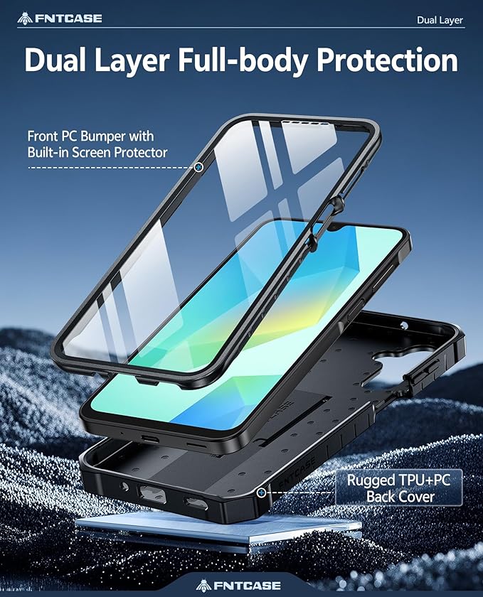 FNTCASE for 11 Pro XL Case Rugged Kickstand 2 Front Frames Black | Built-in Screen Protector 20FT Military-Grade Drop Protection Rugged Heavy Duty Shockproof Full Body Protective Cover