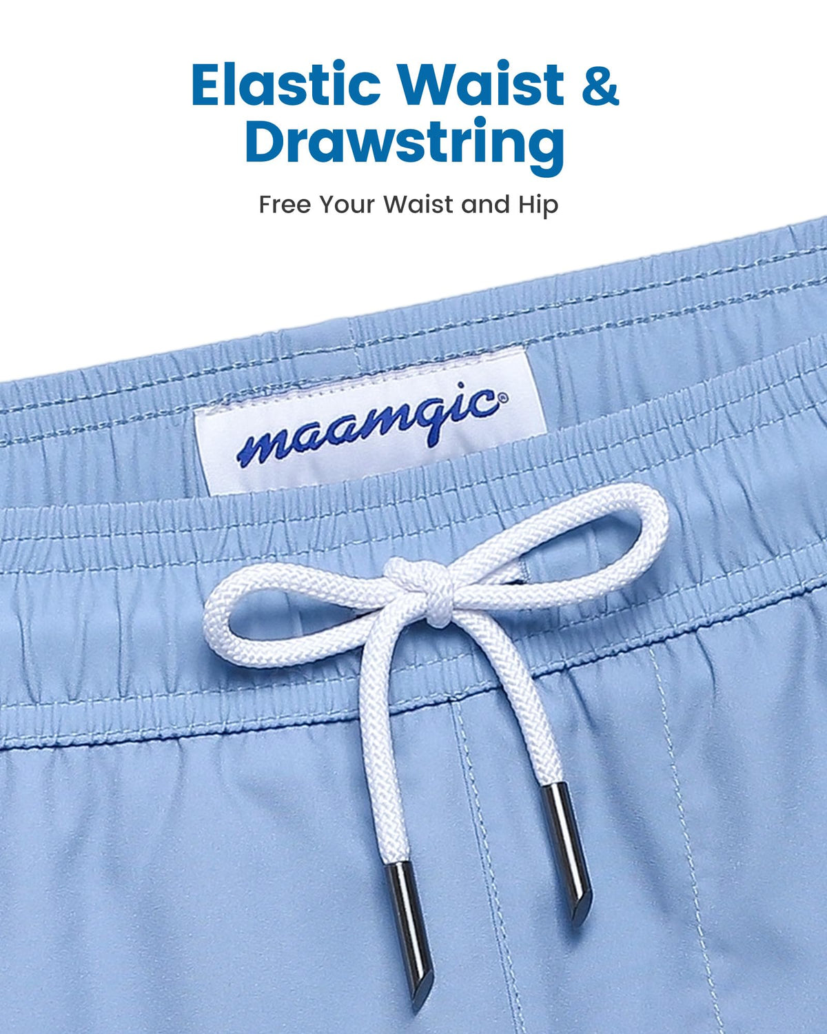 maamgic 2 in 1 Mens Swim Trunks 7 Inch Swim Shorts Swim Suits Board Shorts Graffiti Mist Blue XXL