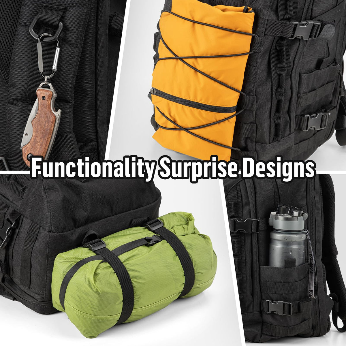 Urban Braver 25L Tactical Backpack for Men: Military MOLLE Assault Rucksack 900D with Laptop Compartment EDC Daypack Used for Hiking,Work,Sports,School,Travel