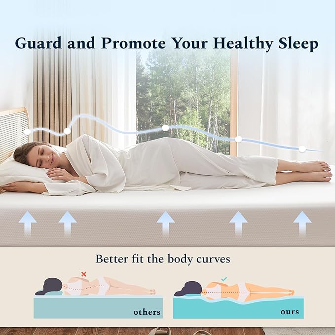 Full Mattress, 10 Inch Memory Foam Mattress in a Box, Fiberglass Free Full Size Mattresses for Pressure & Pain Relief, Soft and Comfortable