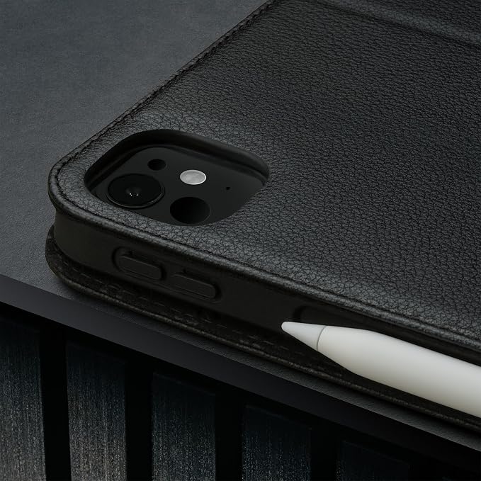 TORRO Case Compatible with iPad Pro 11” M5 / M4 (2025/2024) – Premium Leather iPad Pro 11” 2025/2024 Case with Stand Function Apple Pencil Connectivity and Wake/Sleep Function (Black)