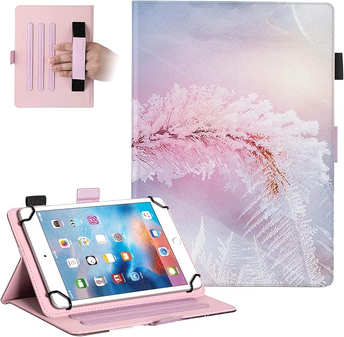 Dteck Universal Case (7.9 to 8.4) - Fold Stand Protective Flip Case for Apple iPad mini/Samsung Galaxy Tab 8.0 8.4 /Lenovo Tab 8 /onn. 100003561 8 Tablet Pro/Android Tablet 8 Inch (Blue Pink)