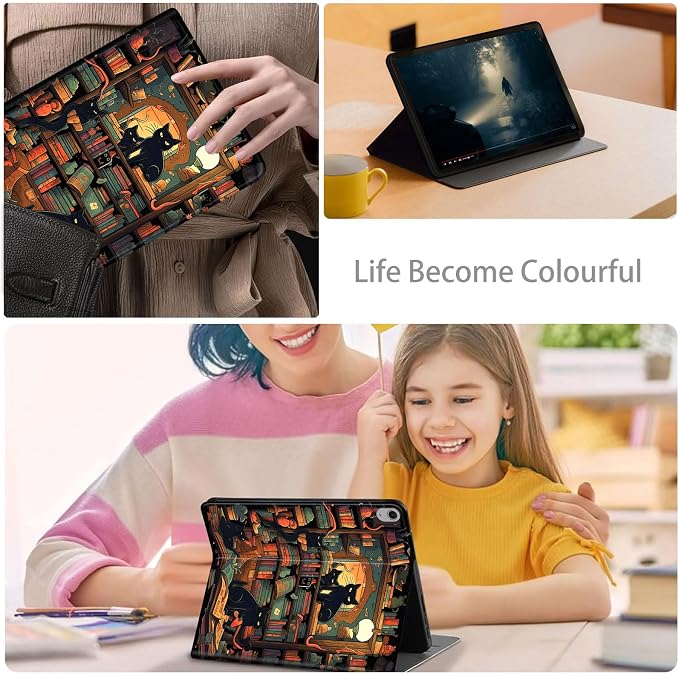 Case for iPad Air 11-inch (M4 2026 / M3 2025 / M2 2024) iPad Air 5th/4th Gen (2022/2020) 10.9 Slim PU Leather Folio Stand &amp Auto Sleep/Wake Protective Smart Cover Tree Fluorescent