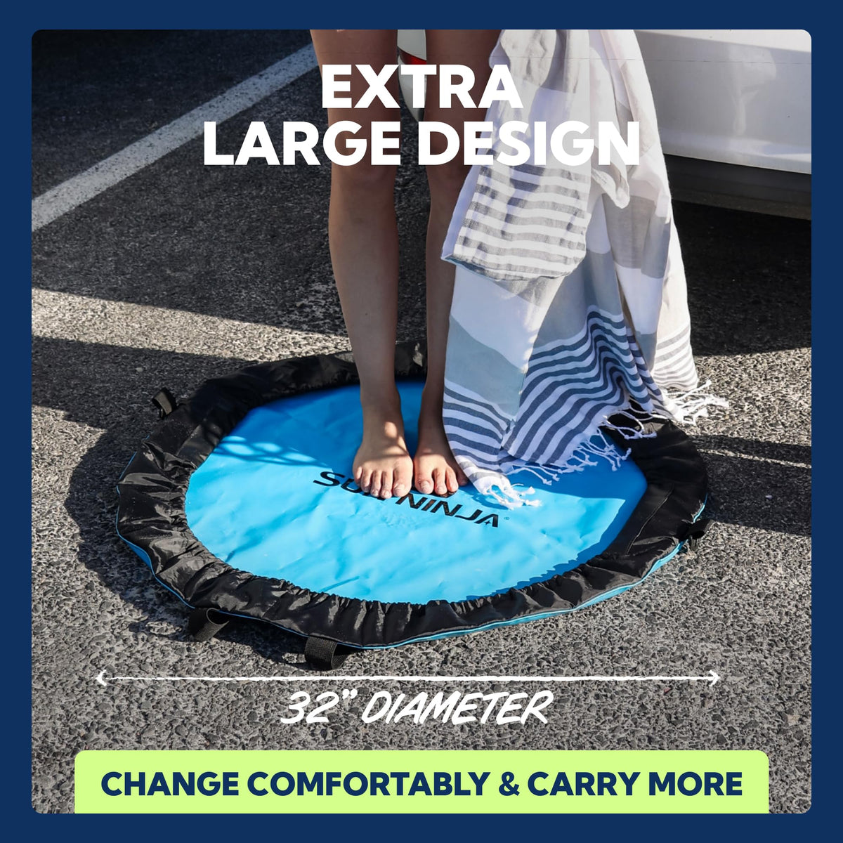 SUN NINJA Wetsuit Changing Mat - Waterproof Beach Changing Mat and Dry Bag Combo, Keeps your Car Clean & Dry and Surf Gear Protected, Beach & Surfing Accessories and Gifts