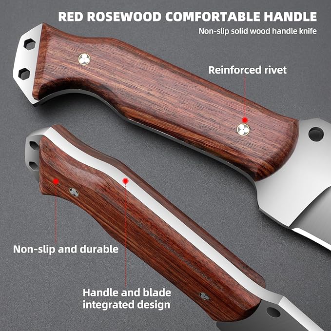 Outdoor Short Machete with Sheath for Cutting Trees, for Yard Work and for urvival Machete Ideal for Gardening,Camping, Fishing, Hunting, Bushcraft