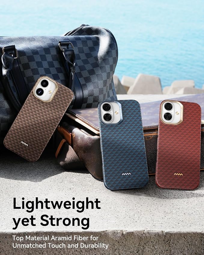 RAPTIC Aramid Fiber Case for iPhone 16 Pro Compatible with MagSafe Non-Slip &amp Slim 600D Aramid Fiber [Military Grade Drop Tested] Anti-Scratch Shockproof Protective Case 6.3 inch Black