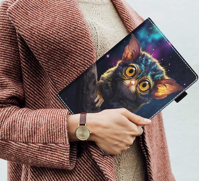 Case for Amazon Fire HD 8/HD 8 Plus Tablet (8 12th/10th Generation 2024/2022/2020 Release) Slim PU Leather Stand Folio Cover with Auto Wake Sleep African Woman Wolf