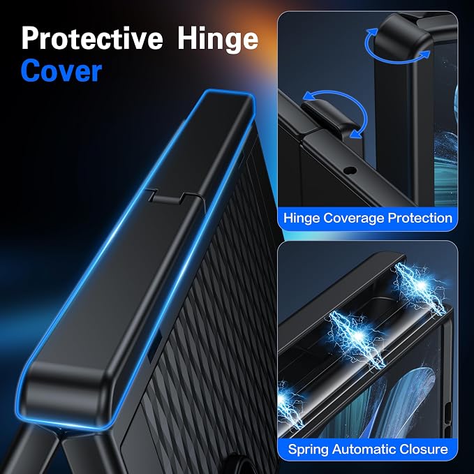 Magnetic for Samsung Galaxy Z Fold 7 Case+Screen Protector | [Hinge Protection] [Kickstand][Compatible with MagSafe] Full Body Protective Phone Case for Galaxy Z Fold 7 Gold