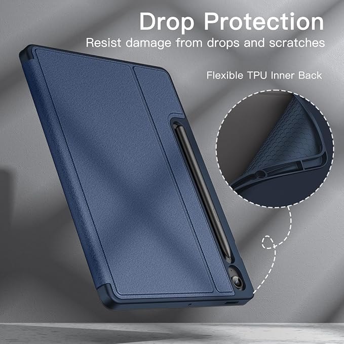 JETech Folio Case Cover for Samsung Galaxy Tab S10 FE Plus 13.1 Black | Multi-Angle Stand Cover S Pen Holder Slim Protective Cover Auto Wake/Sleep