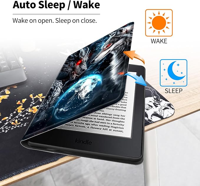 Case for All-New 7 Kindle Paperwhite 12th Gen 2024 &amp Kindle Colorsoft Signature EditionPU Leather Cover with Auto Sleep Wake FeatureAmerican Flag Eagle