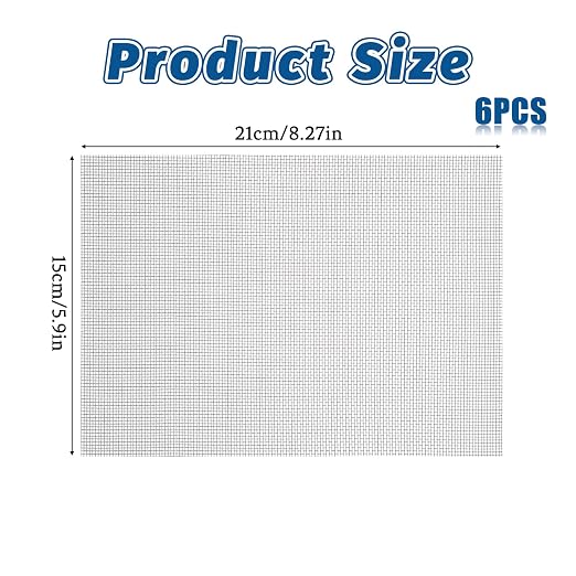 6 Pack 8.27 x 5.9 Inch Stainless Steel Wire Mesh Screen, 20 Mesh Woven Metal