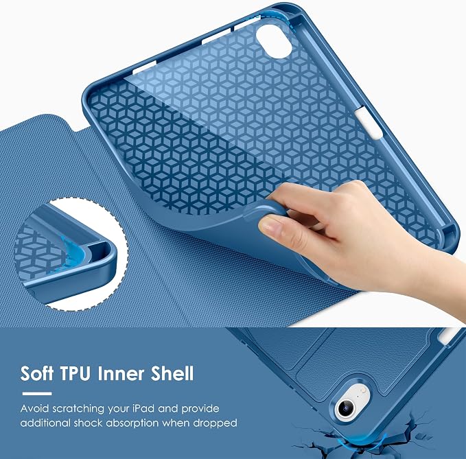 VIKESI Case for iPad mini 7 (A17 Pro) and iPad mini 6Multiple Angles Magnetic Stand CoverShockproof Soft BackPencil Holderand Auto Sleep/WakeBlack