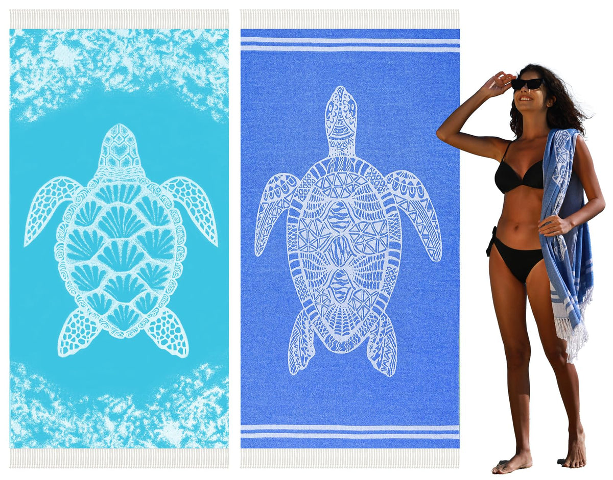 Widdonen Turkish Beach Towel Quick Dry Absorbent Cotton Lightweight Thin Bathroom Bath Pool Swim Towels Extra Large Oversized Sand Free Beach Accessories Essentials Stuff Cloud Gift for Adults