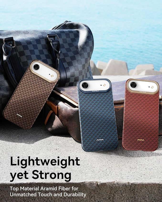 RAPTIC Aramid Fiber Case for iPhone 16 Pro Compatible with MagSafe Non-Slip &amp Slim 600D Aramid Fiber [Military Grade Drop Tested] Anti-Scratch Shockproof Protective Case 6.3 inch Black