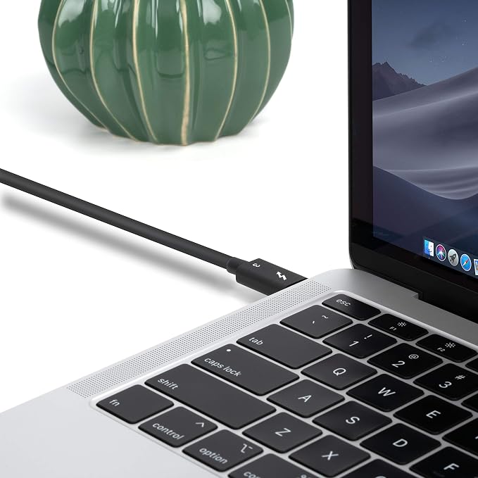 Plugable GaN USB C Black Charger Block with Thunderbolt 3 Cable Bundle