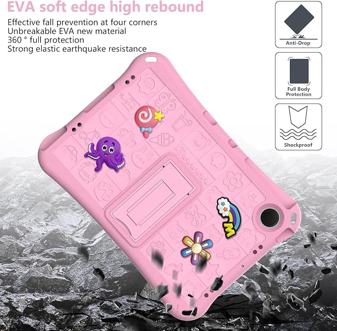 Case for iPad 10.2 Inch 2021/2020/2019/ iPad Pro 10.5 Inch/Air 3rd Gen (2019) Shoulder Strap Kickstand Children Friendly Anti-Scratch Shockproof Case Lightpurple