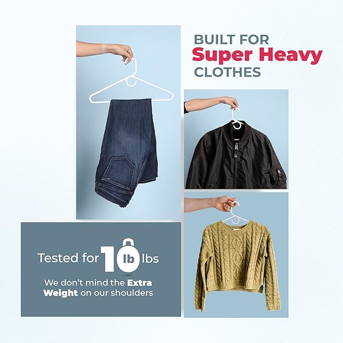 Neaties Heavy Duty Clothes Hangers 100+ Pack (324 Count) – Made in the USA – 8lb Capacity Plastic Hangers for Adult Clothing – Durable for Pants, Coats, Jackets, or Jeans – Pink